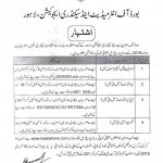 BISE Lahore SSC and Intermediate Jobs Examination Staff 2019