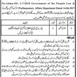 Law And Parliamentary Affairs Department Govt Of Punjab 15 Jan 2019 Jobs