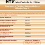 NTS Ministry of Defence 2019 Jobs Test Date