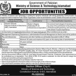Ministry Of Science And Technology Govt Of Pakistan 13 Jan 2019 Jobs