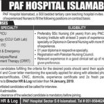 PAF Hospital Islamabad 08 Jan 2019 Jobs