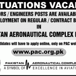 Pakistan Aeronautical Complex Jobs 03 Feb 2019