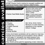 Army Public School And College Kharian Cantt Jobs 21 Mar 2019
