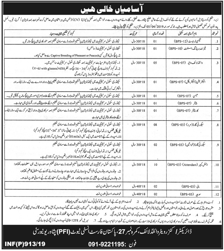 Forest Department Govt of Khyber Pakhtunkhwa jobs 2019
