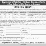 National Housing Authority Govt Of Pakistan Jobs 15 Mar 2019