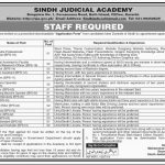 Sindh Judicial Academy Jobs 21 March 2019
