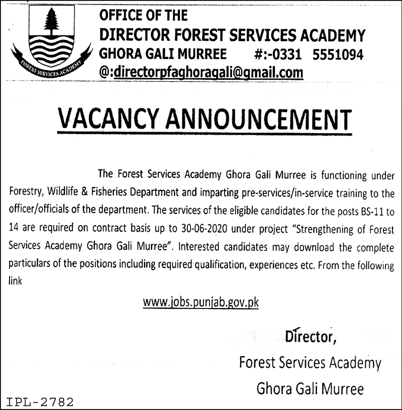 Forestry, Wildlife and Fisheries Department jobs 2019