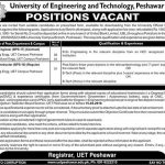 University Of Engineering And Technology Peshawar Jobs 26 Mar 2019