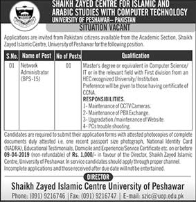 University of Peshawar jobs 2019