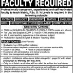 Army Public School And College Bahawalpur Jobs 30 Apr 2019