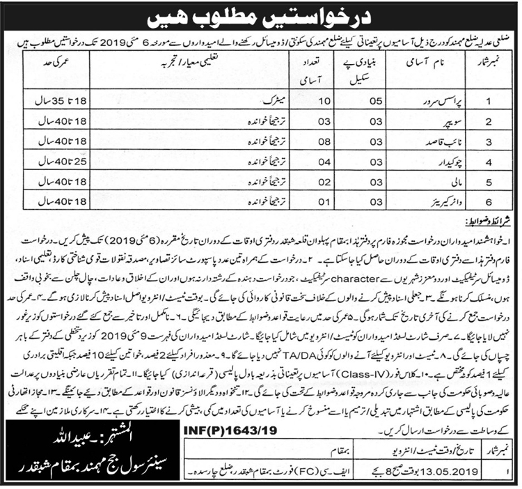 District and Session Court jobs 2019