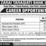Zarai Taraqiati Bank Limited Jobs 14 Apr 2019