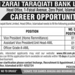 Zarai Taraqiati Bank Limited Jobs 28 Apr 2019