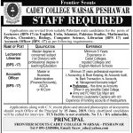 Cadet College Peshawar Jobs 21 May 2019