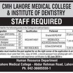 CMH Lahore Medical College & Institute Of Dentistry Jobs 27 May 2019