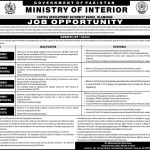 Ministry Of Interior Govt Of Pakistan Jobs 30 May 2019