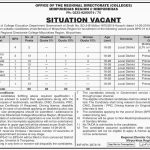 Office Of The Regional Directorate Colleges Mirpur Khas Jobs 30 May 2019