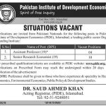 Pakistan Institute Of Development Economics Jobs 11 May 2019