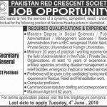 Pakistan Red Crescent Society Jobs 18 May 2019
