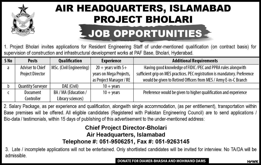 Pakistan Air Force PAF jobs 2019