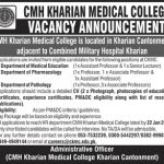 CMH Kharian Medical College Jobs 11 Jun 2019