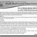 SMIU Model School Karachi Jobs 24 Jun 2019