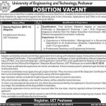 University Of Engineering And Technology Peshawar Jobs 22 Jun 2019