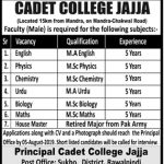Cadet College Jajja Jobs 30 Jul 2019