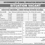 Irrigation Department Govt Of Sindh Jobs 09 Jul 2019