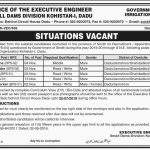 Office Of The Executive Engineer Small Dams Division Jobs 04 Jul 2019