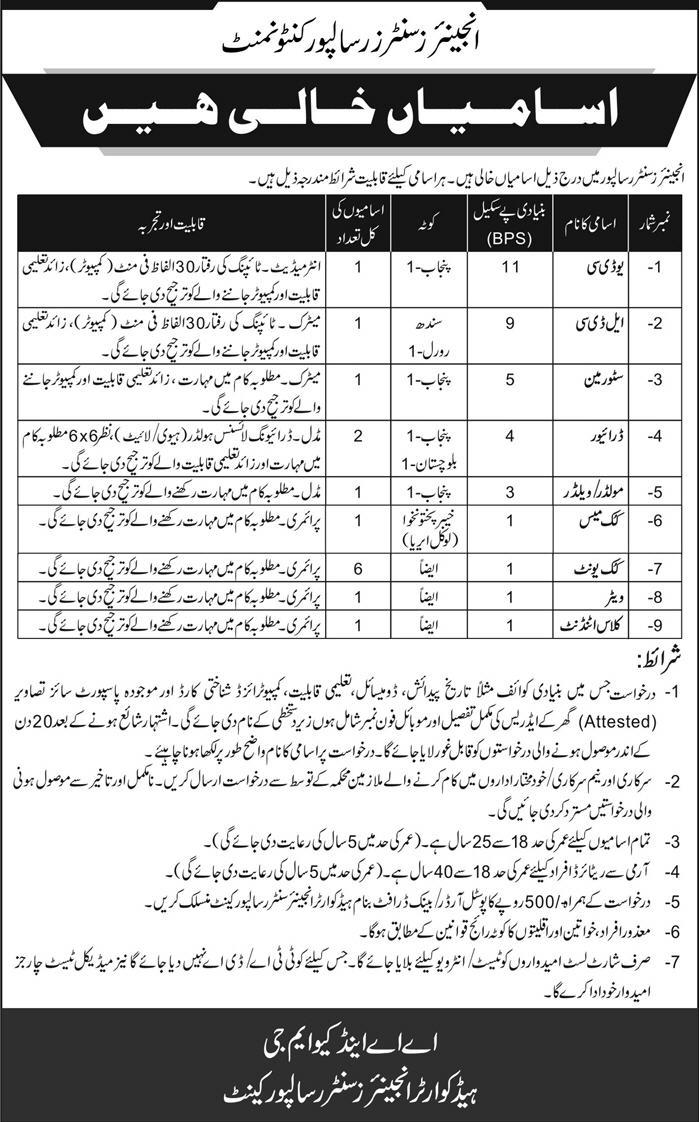 Pakistan Army jobs 2019