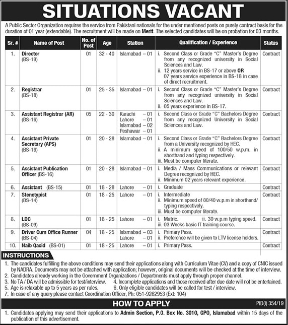 Public Sector Organization jobs 2019