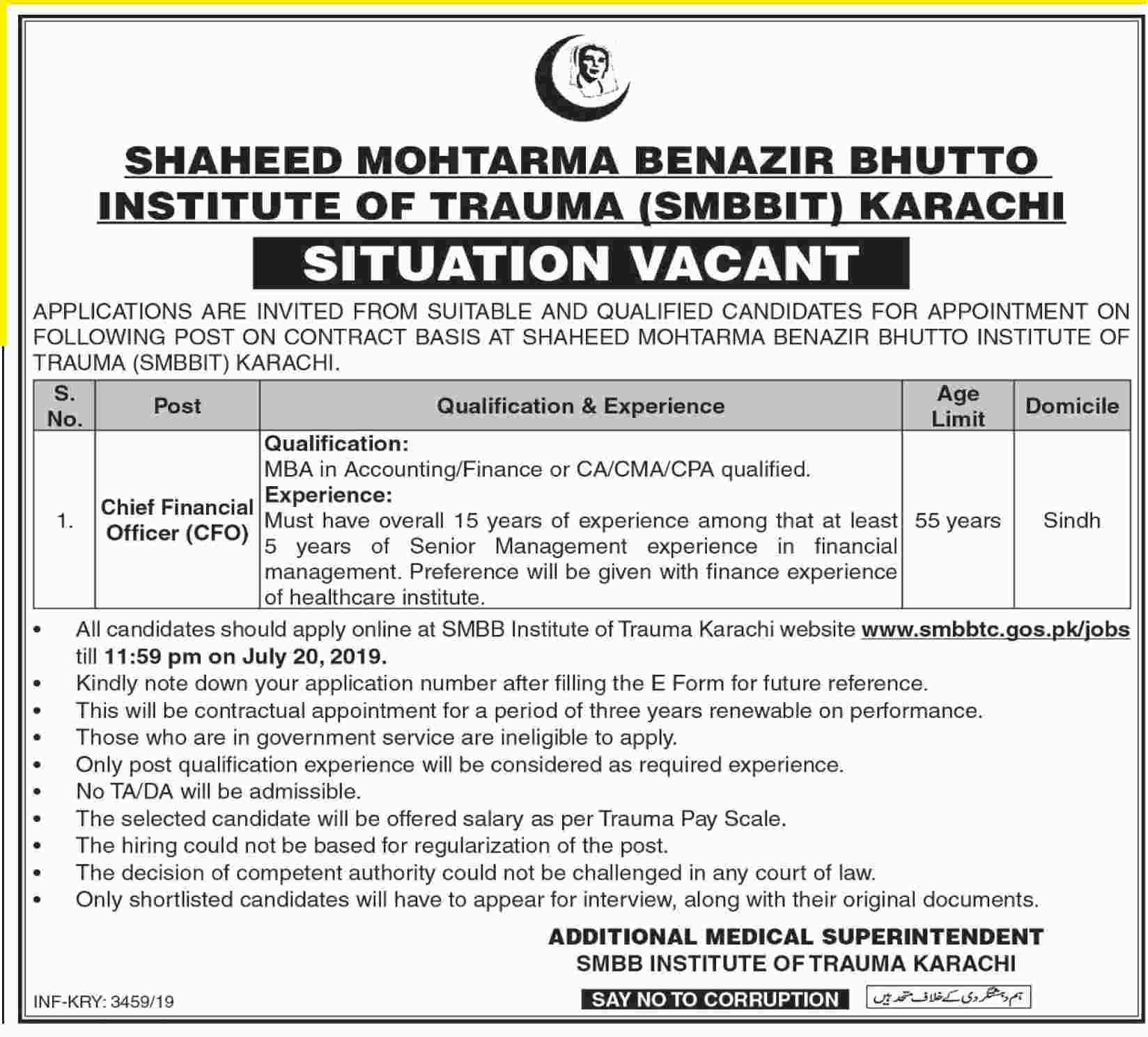 Civil Hospital Karachi jobs 2019