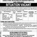 Agriculture Biotechnology Research Institute AARI Jobs 22 Aug 2019