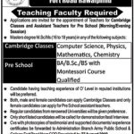 Army Public School And College Jobs 25 Aug 2019