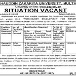 Bahauddin Zakariya University BZU Jobs 23 Aug 2019