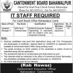 Cantonment Board Bahawalpur Jobs 28 Aug 2019