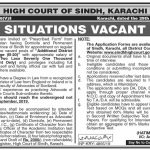 High Court Of Sindh Jobs 31 Aug 2019