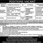 Literacy & Non Formal Basic Education Department Jobs 05 Aug 2019