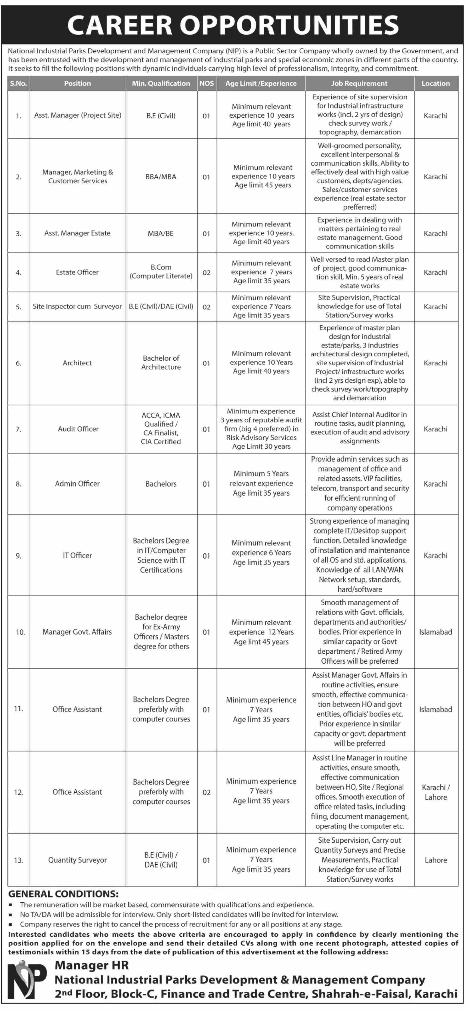National Industrial Parks Development and Management Company (NIP) jobs 2019