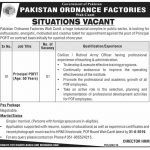 Principal Required In Pakistan Ordnance Factories Jobs 17 Aug 2019