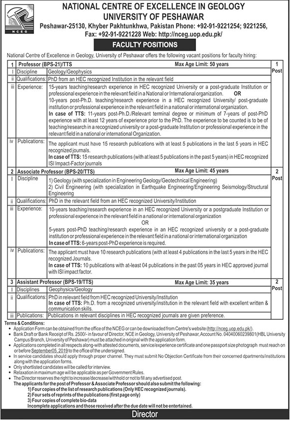 University of Peshawar jobs 2019