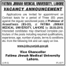 Fatima Jinnah Medical University Jobs 17 September 2019