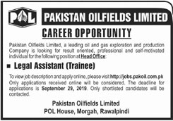 Jobs In Pakistan Oilfields Limited 22 September 2019