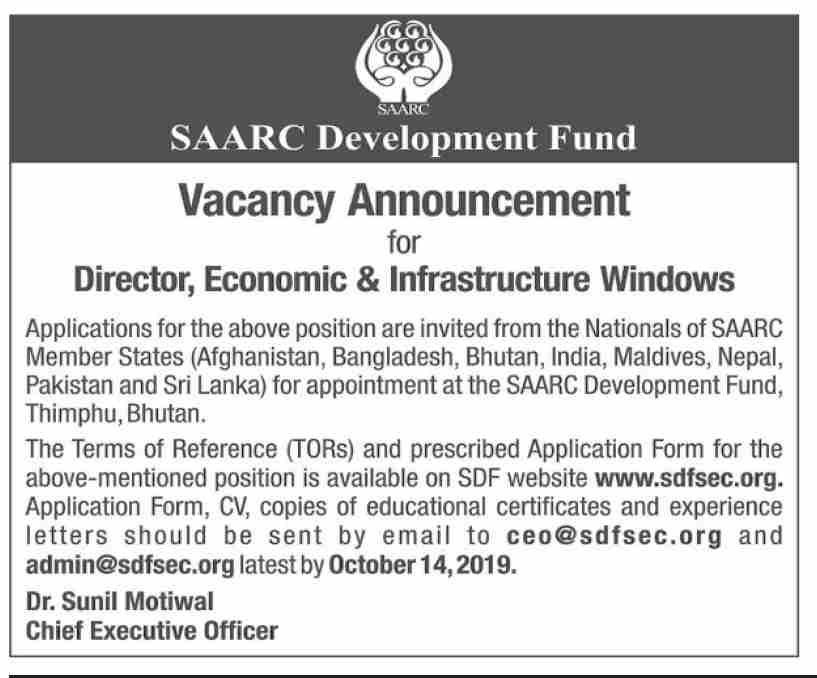 Jobs In Saarc Development Fund 27 September 2019