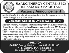 Jobs In Saarc Energy Centre SEC 16 September 2019