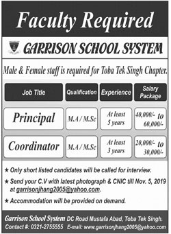 Jobs In Garrison School System 27 October 2019
