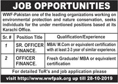 Jobs Required In World Wildlife Foundation Pakistan 23 October 2019
