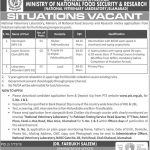 Ministry Of National Food And Security Research Jobs 04 Oct 2019