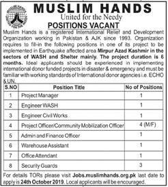 Jobs In Muslim Hand unity For The Needy 18 October 2019